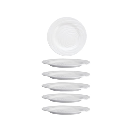 Melamine Playa Blanca Plates, Set of 6 - White Beach Inspired Dinnerware