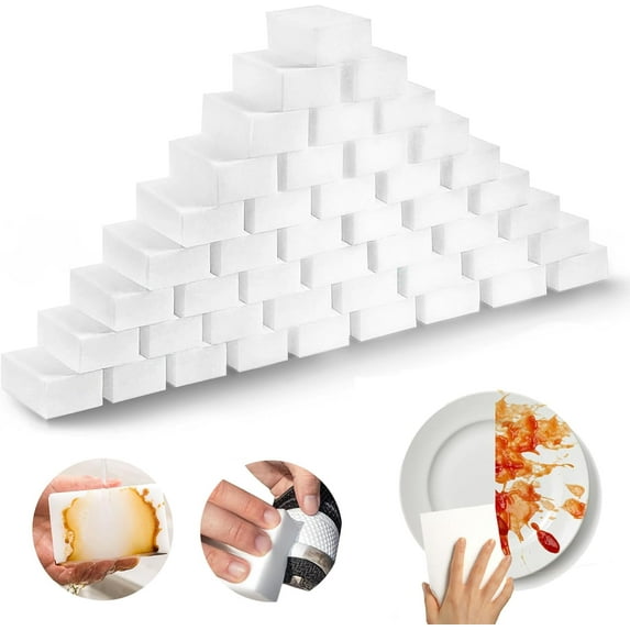 Melamine Sponge, 100 Pack Magic Sponge Eraser, Melamine Foam Bulk Sponge Sheets, Bathroom Oven Shower Glass Dishes Stove Top Kitchen Sinks Bathtub Tile Cleaner