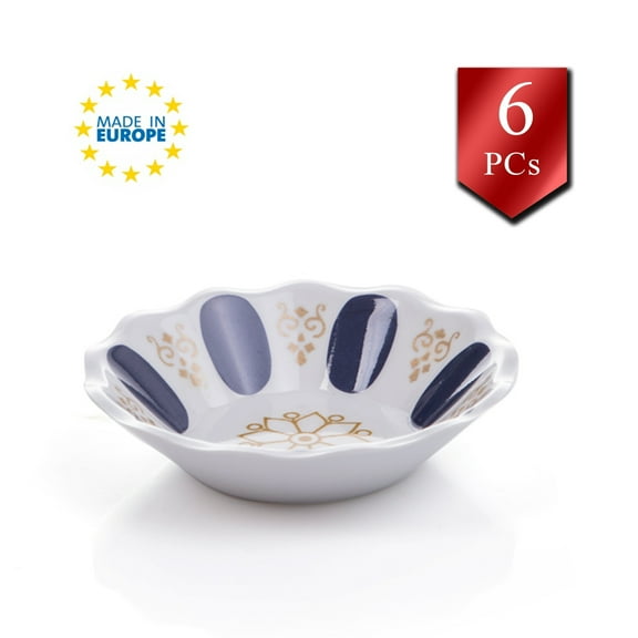 Melamine Turkish Tea Glass Saucers, Traditional Pattern Design Tea Cup Plates, 6 Pcs