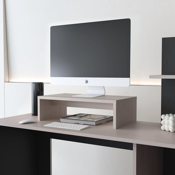 Melamine & particle board material | Perfect for raising monitor in workspace | Help organize office accessories