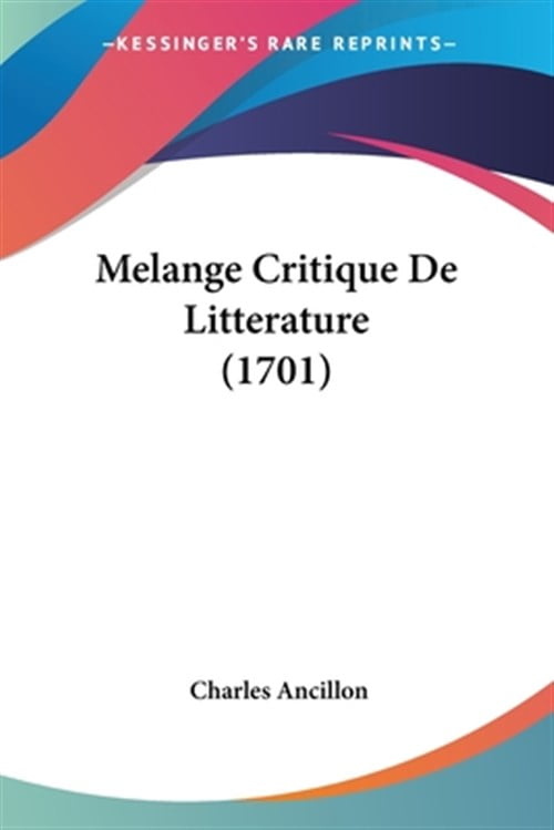 Melange Critique De Litterature
