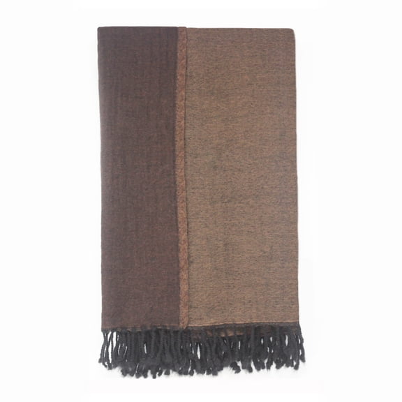 Melange Home 100% Merino Wool Collection Reversible Throws Brown