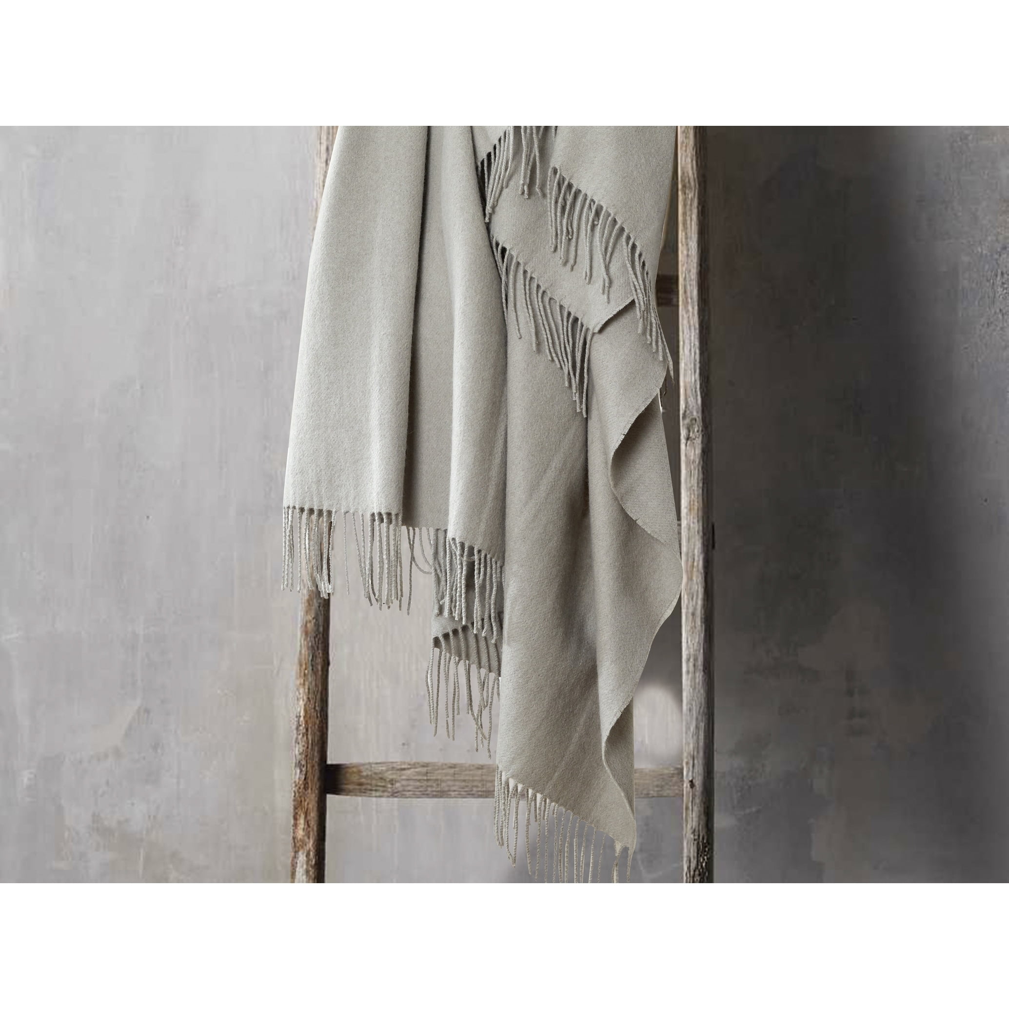 Luxurious Merino Wool Fringed Throw in Multi-Color