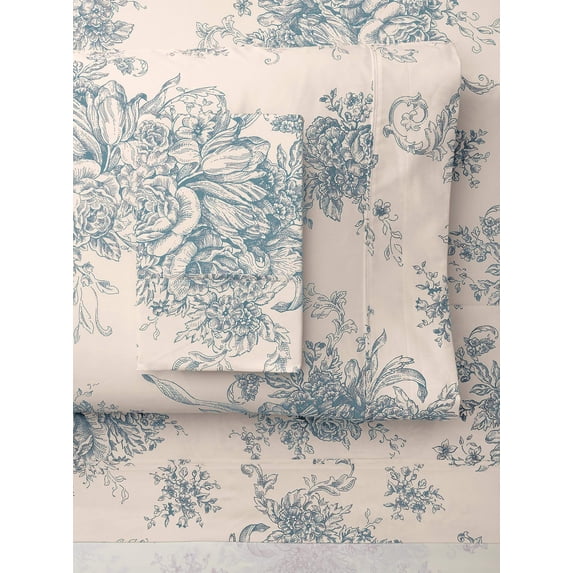 Melange Home 235452 Mélange Home, Light Blue Toile, Full Sheet Set