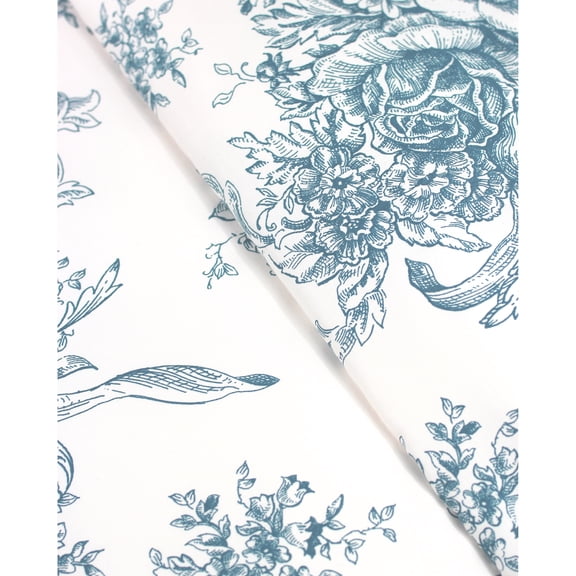Melange Home 400 Thread Count Cotton Toile Pleat Sheet Set - 5 Color Light Blue King