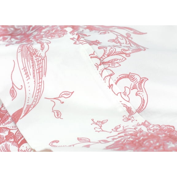 Melange Home 400 Thread Count Cotton Toile Pleat Sheet Set - 5 Color Mauve Twin