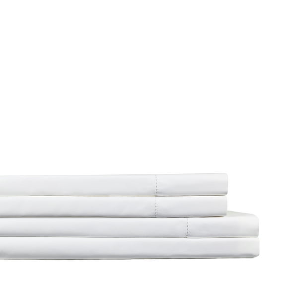 Melange Home 500 Thread Count Egyptian Cotton Hemstitch Sheet and Pillowcases White Twin Sheet Set