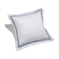 thumbnail image 1 of Melange Home 600 Thread Count Cotton 2 Stripe Embroidered Sham Cover Set Navy, 1 of 5