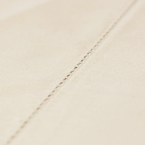 Melange Home America Grown Cotton Collection 400 Thread Court Supima Cotton Hemstitch Bed Sheet Set and Pillowcase Ivory Full