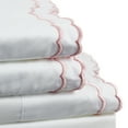 thumbnail image 1 of Melange Home Percale Cotton Double Scalloped Embroidered Crisp Sheet Set California King - Rose, 1 of 5