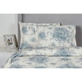 thumbnail image 1 of Melange Home Printed Design Cotton Collection 400 Thread Count Light Blue Toile Duvet Set Full - Queen 3 Piece, 1 of 3