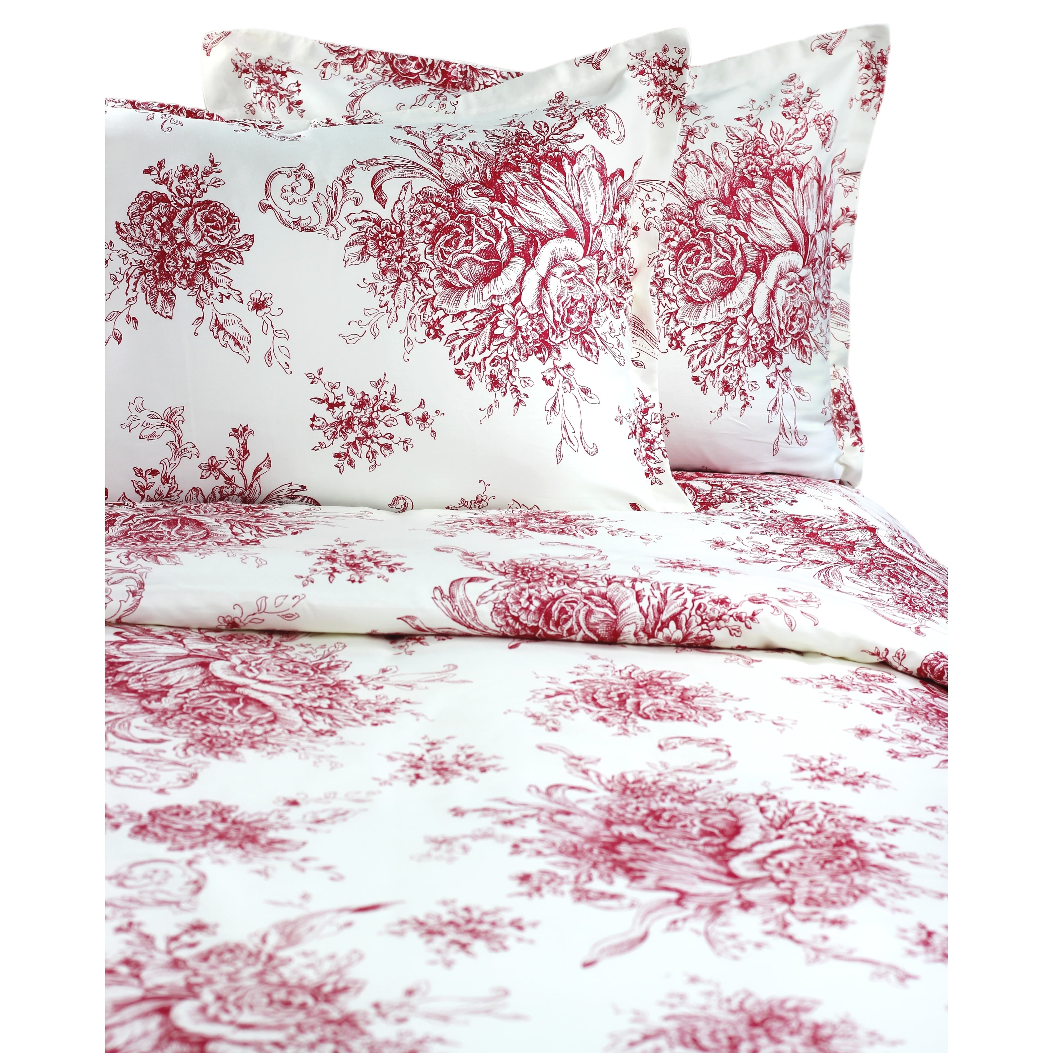 Melange Home Printed Design Cotton Collection 400 Thread Count Red Melange Home Printed Design Cotton Collection 400 Thread Count Red