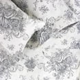 thumbnail image 1 of Melange Home Printed Floral Design Cotton Collection Sheet Set and Pillowcases Toile Grey - Queen, 1 of 5