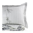 thumbnail image 1 of Melange Home Toile and Bamboo Stripes Reversible Cotton Quilt Set Grey Full - Queen 3 Piece, 1 of 5
