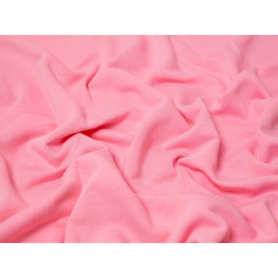 Melange Polycotton Fleece Back Sweatshirt Stretch Fabric Candy Pink - per yard