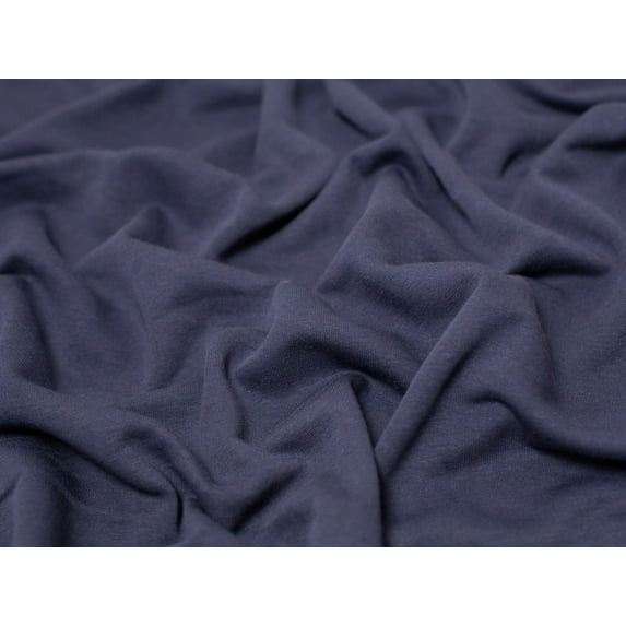 Melange Polycotton Fleece Back Sweatshirt Stretch Fabric Dark Navy - per yard