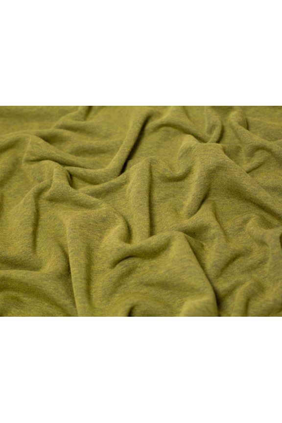 Melange Polycotton Fleece Back Sweatshirt Stretch Fabric Old Gold - per yard