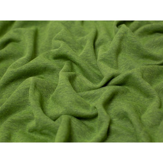 Melange Polycotton Fleece Back Sweatshirt Stretch Knit Fabric - per yard