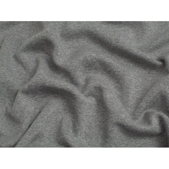 Melange Polycotton Fleece Back Sweatshirt Stretch Knit Fabric - per yard