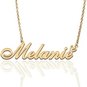 RONKAH Melanie Custom Name Necklace Customized Personalized Plated Name Necklace for Mother Daughter Friendship Women Valentine's Day Christmas Birthday New Year Gold