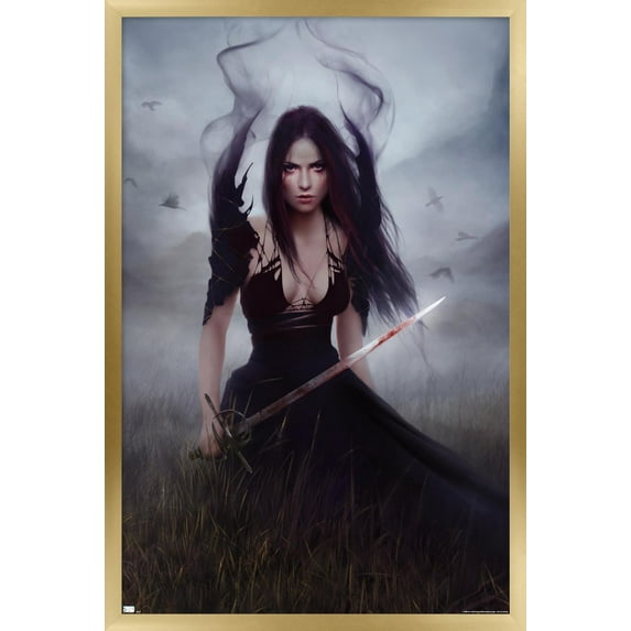 Melanie Delon - Blood Wall Poster, 22.375" x 34", Framed