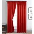 thumbnail image 1 of Melanie Jacquard Rod Pocket Window Treatment Single Curtain Panel Drapes (55" W x 84" L, Red), 1 of 2
