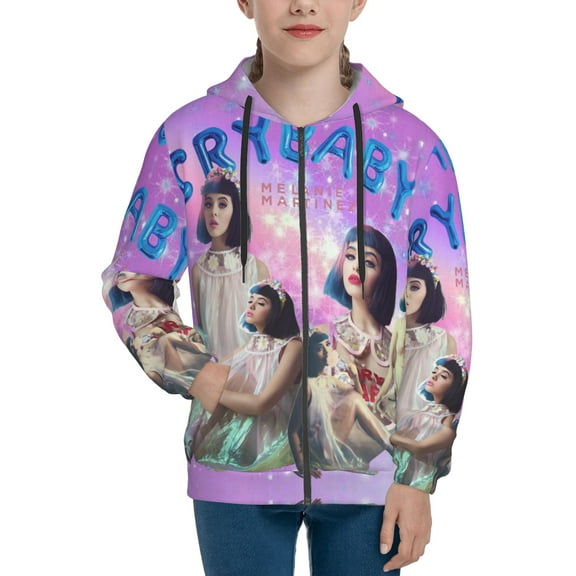 Melanie Martinez Teens Boys Girls Zip Up Hoodies 3d Print Long Sleeve Hooded Sweatshirt Jacket With Pocket Small