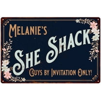 Melanie's SHE SHACK Sign Metal Wall Decor 8 x 12 High Gloss Metal 208120060191