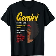 Melanin Afro Women Zodiac Sign Gemini T-Shirt
