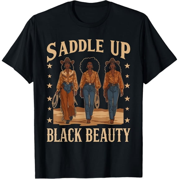 Melanin Cowboy Cowgirl African Melanin Cowboy Cowgirl Black History T-Shirt Shirts