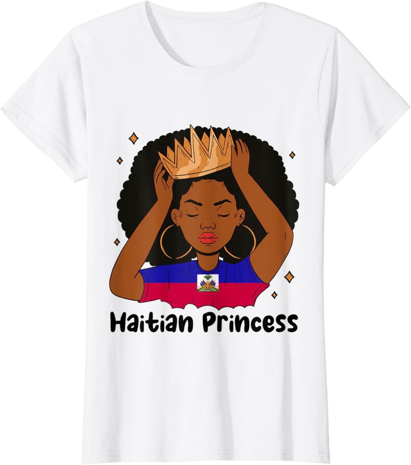 Melanin Haitian Princess Haiti Flag Haitian Girls Pride T-shirt 