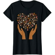 Melanin Hands Heart Valentine's Day Afro Women Men T-Shirt