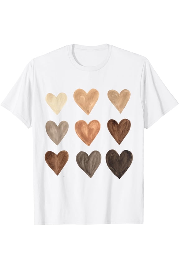 Melanin Hearts Social Justice Equality Unity Protest T-ShirtMen's and women's pure cotton short-sleeved shirts