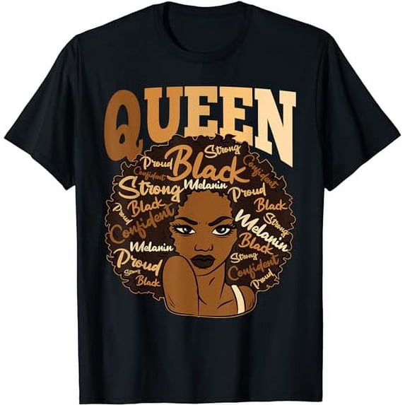 Melanin Queen Afro Woman Black History Month BLM African T-Shirt