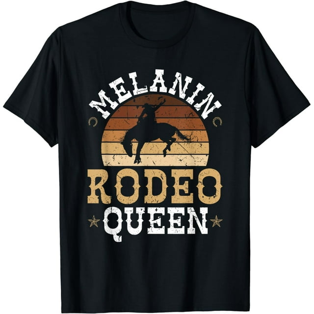 Melanin Rodeo Queen Bronc Riding African American Cowgirl T-Shirt ...