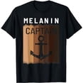 thumbnail image 1 of Melanin Shades Black Men Women Pride Anchor For Boat Captain T-Shirt, 1 of 5