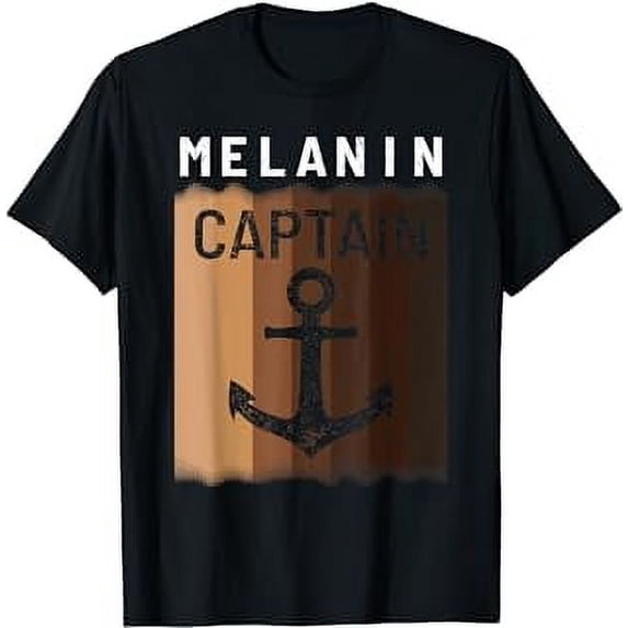Melanin Shades Black Men Women Pride Anchor For Boat Captain T-Shirt