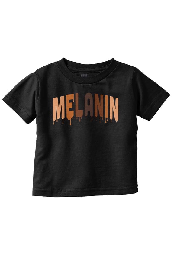 Melanin Skin Shades Paint Drip Toddler Boy Girl T Shirt Infant Toddler Brisco Brands 6M
