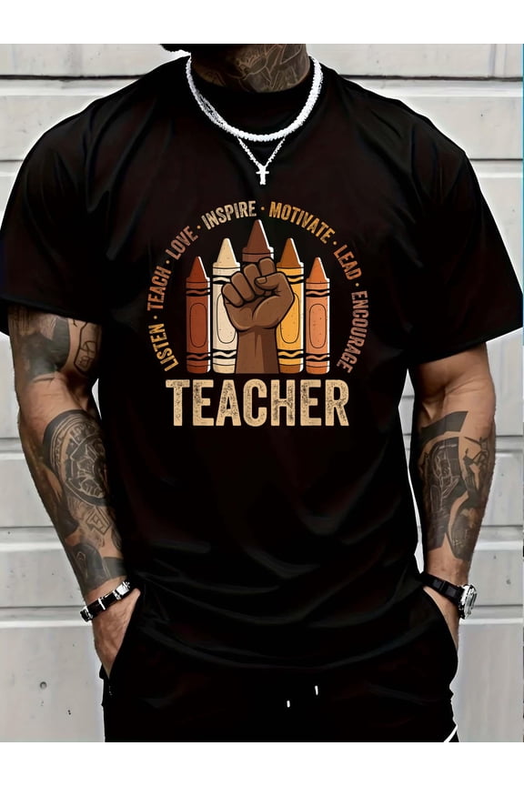 Melanin Teacher Black History African American Men Women T-Shirt Soft Cotton Lightweight Casual Graphic Tee,Casual Summer Fashion T-shirt