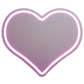 Melannco 13 X 11 inch Heart Shaped Mirror with Neon Led Lights