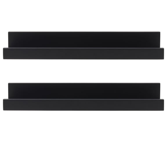 Melannco 14-inch Floating Photo Ledge Set of 2, Black