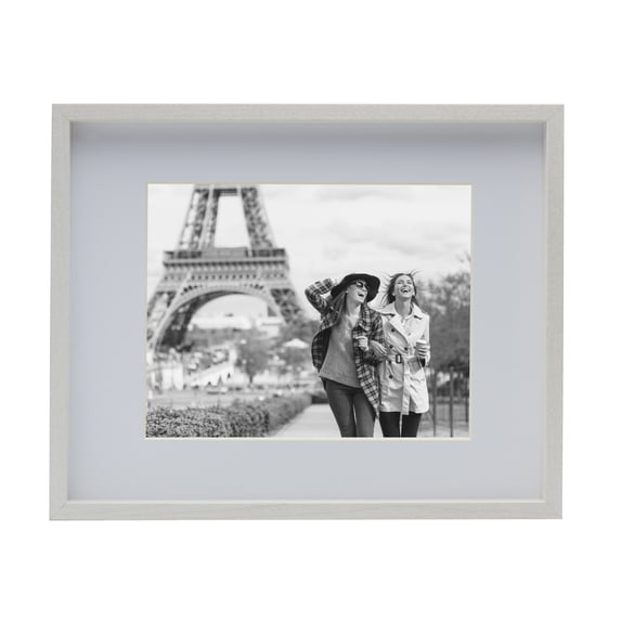 Melannco 17X21-inch White MDF Wood Picture Frame, Matted for 11X14 Photo