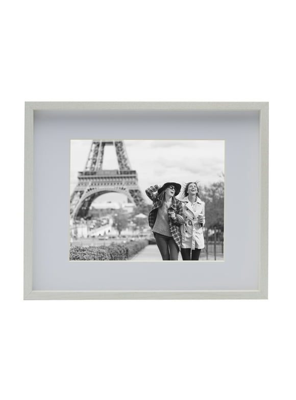 Melannco 17X21-inch White MDF Wood Picture Frame, Matted for 11X14 Photo