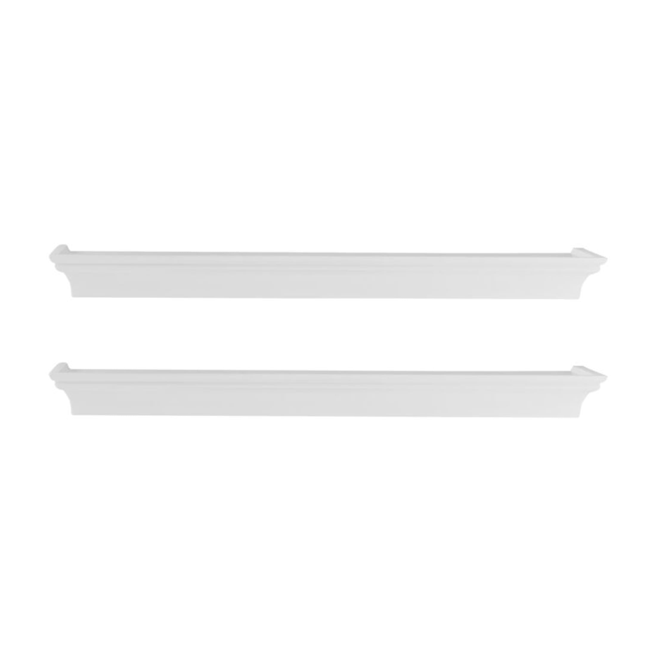 Melannco 20-inch Arlington Floating Wall Shelves Set of 2, White