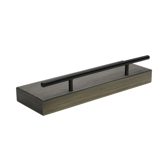 Melannco 24-inch Distressed Grey Wood with Metal Railing Shelf