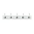 thumbnail image 1 of Melannco 27X5 Inch Wall Mount MDF Coat Rack With 5 Silver Metal  Hooks White, 1 of 12