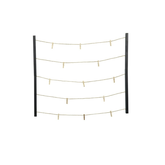 Melannco 31-inch by 26-inch MDF 30 Clip String Collage in Black