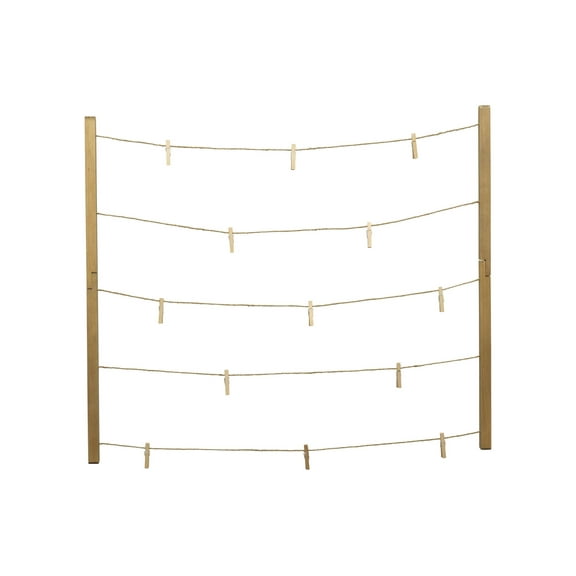 Melannco 31-inch by 26-inch MDF 30 Clip String Collage in Natural