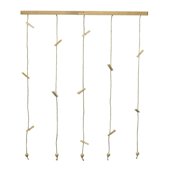 Melannco 31-inch by 26-inch MDF 30 Clip String Collage in Natural