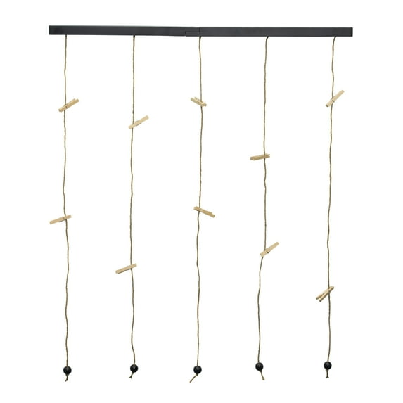 Melannco 31-inch by 26-inch MDF 30 Clip String One Bar Collage in Black